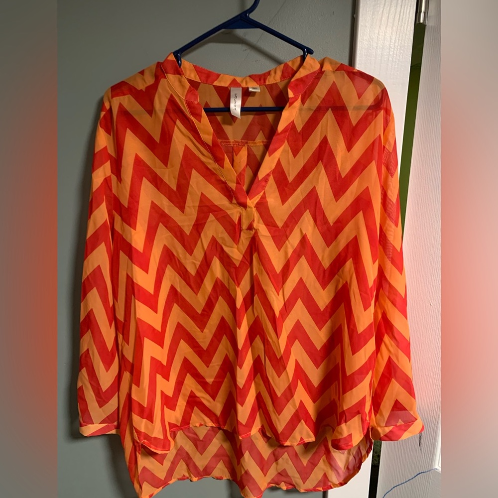 Chevron Sheer blouse